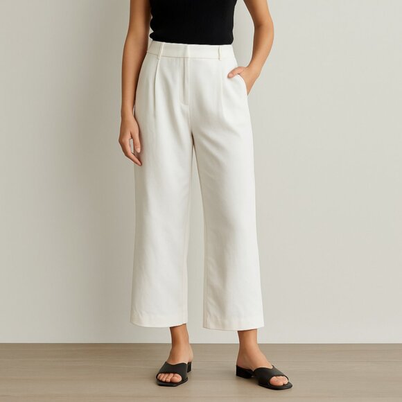 Abercrombie & Fitch Pants - Abercrombie Sloane Tailored Wide Leg Pants Off-White Women’s Sz 31 12S Workwear